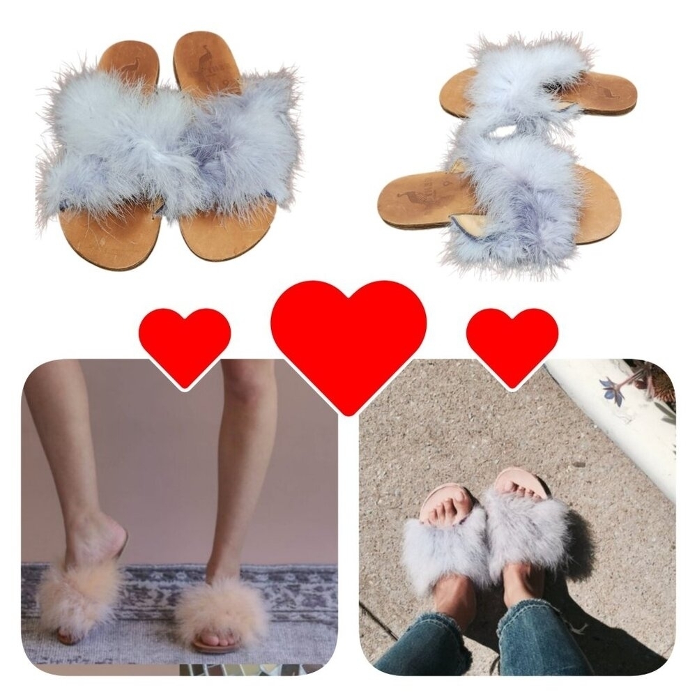 Brother Vellies Marabou Lamu Sandal Lavender Size 9